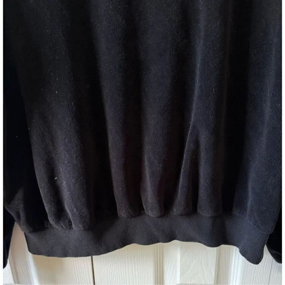 Young Fabulous and Broke Small Black Velour Sweatshirt - Picture 4 of 5